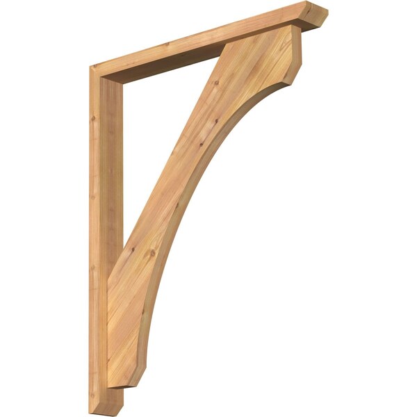Ekena Millwork Legacy Slat Smooth Bracket w/ Offset Brace, Western Red Cedar, 3 1/2"W x 28"D x 36"H BKT0402X28X36LEC06SWR - main